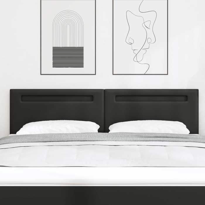 vidaXL Tête de lit LED Noir Cuir synthétique 42007309