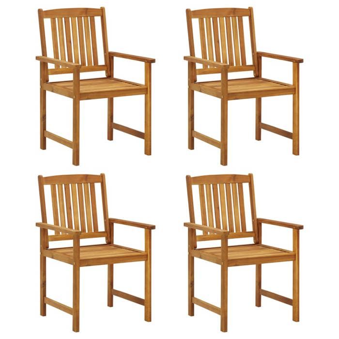 (SOLDES JUILLET)Chaises de jardin avec coussins 4 PCS - UU - Scandinave Fauteuil salon - Bois dacacia massif FR13061172