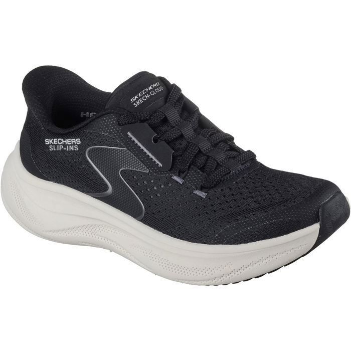 Skechers Chaussures De Sport Pour Femmes En Polyester Noir Et Blanc