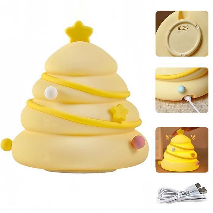 Veilleuses pour Enfants Lampe de Chevet en Silicon autonomie prolongée trois niveaux de luminosité réglable Chambre Décorations