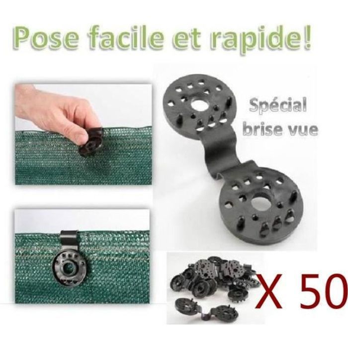 Kit de 30 fixations transparentes pour canisse PVC