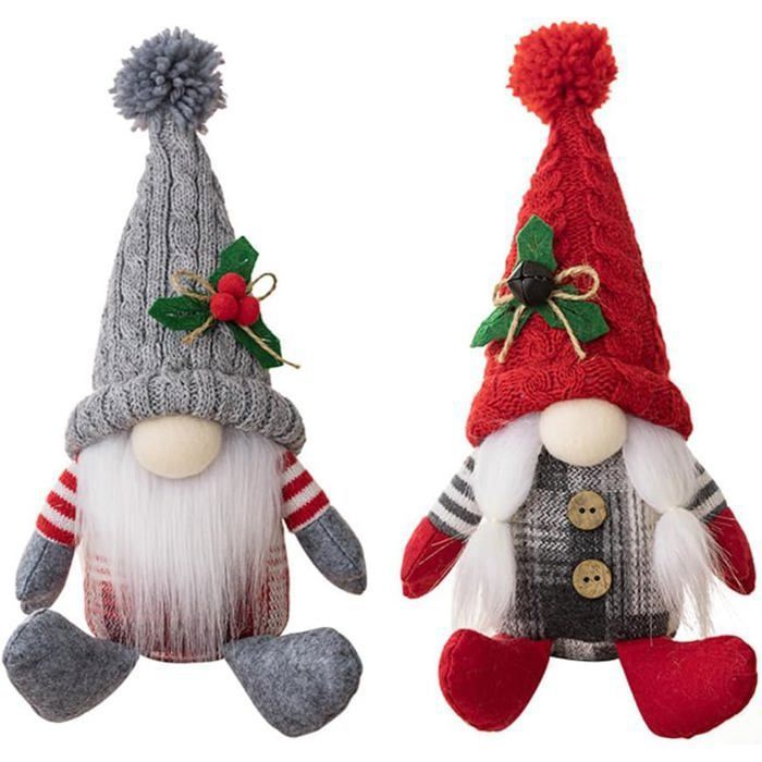 Cimier De Sapin En Forme De Gnome - Décoration Père Noël Peluche 84 Cm, Compressible
