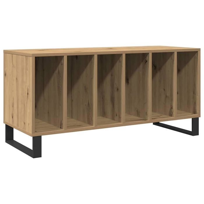 Meuble à vinyles - vidaXL - 100x38x48 cm - Chêne artisanal - Bois dingénierie - 6 étagères - Moderne - Rectangulaire