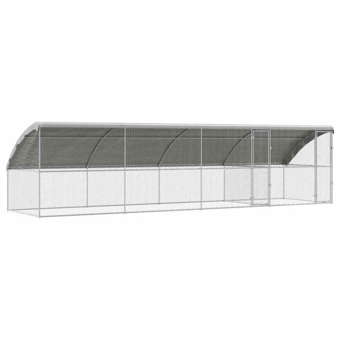 vidaXL Cage à poules 800 x 200 x 198.5 cm Acier galvanisé