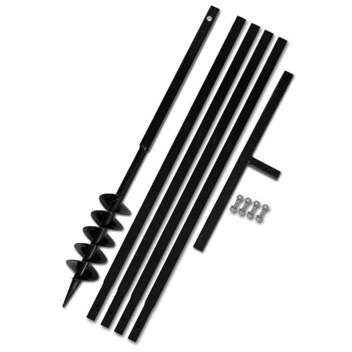 SALE 2026 Tarières - Tarière de sol avec manche 100 mm et tube dextension 5 m Acier PRO359055207