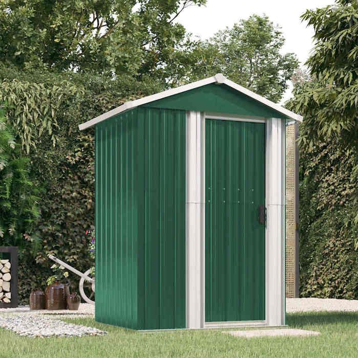 Vert Abri de jardin Vert 126x975x177 cm Acier galvanisé - Cabanes & abris de jardin H3896