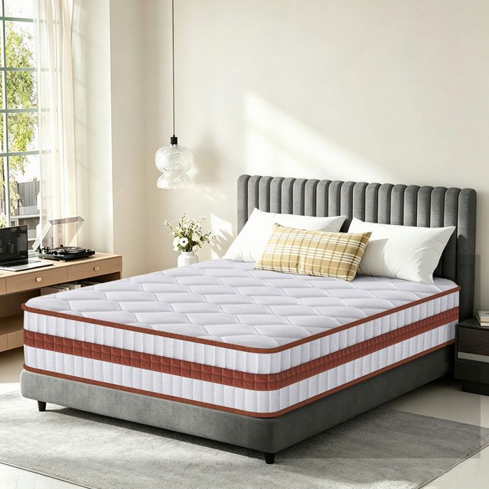 Matelas 90x190 cm Ép 26cm Mousse à Mémoire de Forme Fermeté Moyenne Soutien à Haut Rebond Durable et Respirant Oeko-Tex