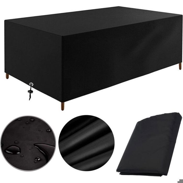 Housse pour salon de jardin - imperméable - Housse de protection résistante aux UV pour salon de jardin - 240 x 162 x 100 cm - Noir