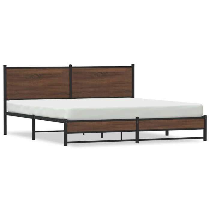 Mode Meuble de chambre - vidaxl - Cadre de lit en métal sans matelas - chêne marron 180x200 cm - pour maison N1B13994