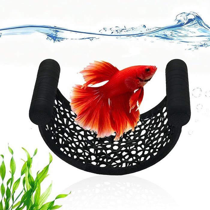 Flottant pour Poisson Combattant Cachette Naturelle s Ventouse Design en Filet pour Repos des Petits