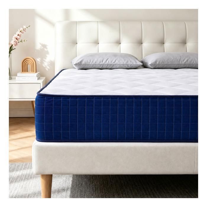 Matelas 160x200 cm Patbrela - 26 cm - mémoire de forme mousse HR soutien ferme 7 zones Côtés en velours Oeko-TEXAnti-acariens