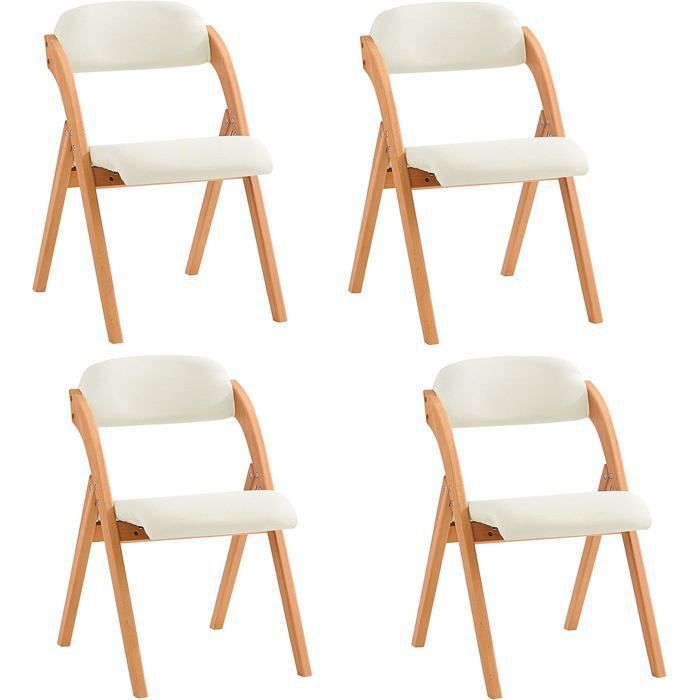 SoBuy Chaise Pliante Bois Confortable – Chaise Pliante avec Assise rembourrée Blanc 47 5 x 59 x 77 cm SoBuy Chaise Pliante Bois Confortable – Chaise Pliante avec Assise rembourrée Blanc 47 5 x 59 x 77 cm