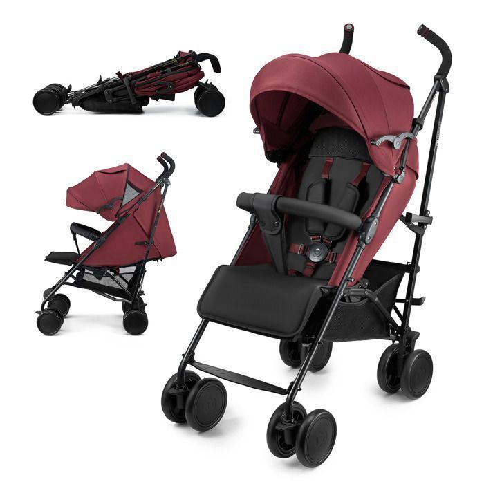 Poussette Kinderkraft SIESTA 2 jusquà 22 kg 79 kg format canne capote peekaboo mesh dossier et repose-pieds réglables rouge