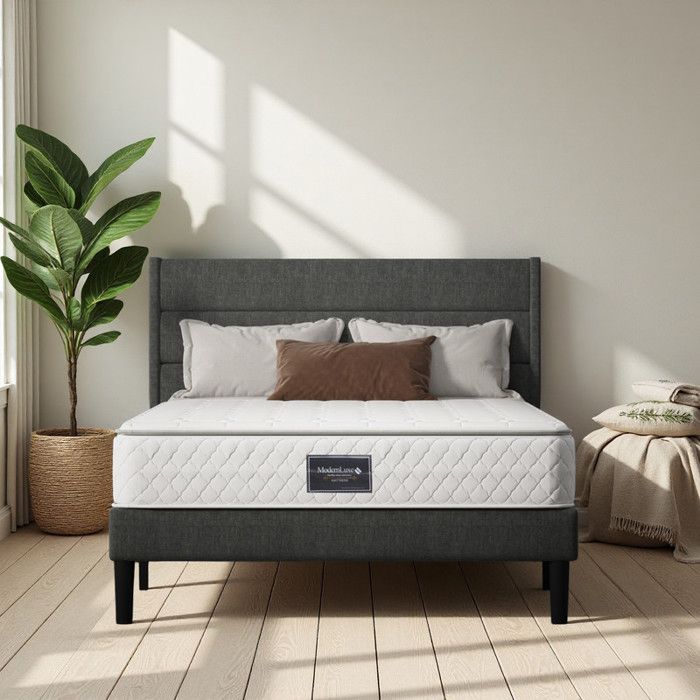 Matelas 140x200 25 cm ressorts ensachés H3 pour 2 personnes OEKO-TEX qualité allemande livraison rouleau compressé blanc moderne