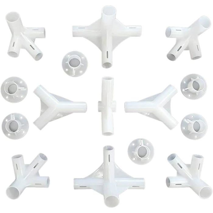 Lot de 15 connecteurs de tente en plastique pour auvent de tonnelle de 3 x 6 m Pieds de connecteur central de 25/19 mm