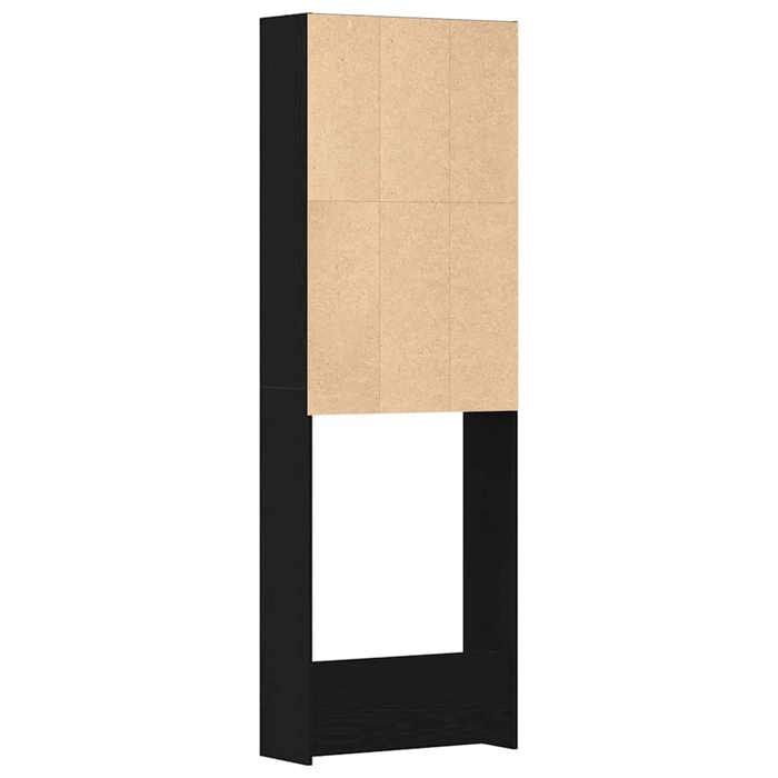 Armoire machine à laver Chêne noir 64x24x190 cm Bois agencé_2 ans garantie_46919