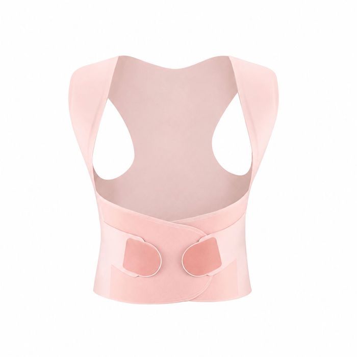 Correcteur de Posture Adulte - Tissu extensible- Doux au toucher - Invisible et Respirant - pour Dos Courbé Épaules - Rose L