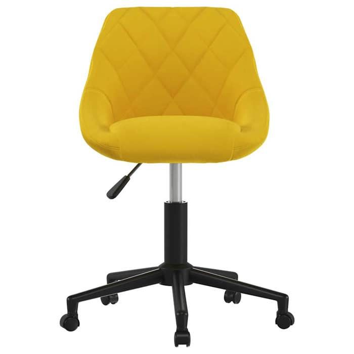 Chaise de bureau pivotante en velours jaune moutarde - vidaxl - 46 x 44 x (675-79) cm - Profondeur d’assise 385 cm
