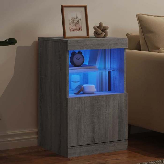 Magnifique Buffet avec lumières LED sonoma gris 41x37x67 cm - design polyvalent - pour maison - Gris 15.64 kg 2026_139206