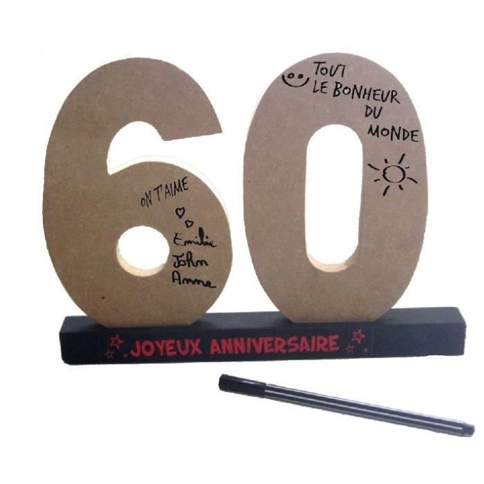 Dedicaces 3d Anniversaire 60 Ans 21 X 30 Cm Multicolore Cdiscount Maison