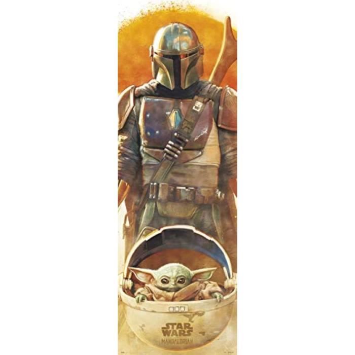 Komar Adesivo Da Parete Mandalorian Star Wars – 7 Pezzi, Baby Yoda (The Child), Dimensioni 50x70 Cm, Removibile E Riposizionabile, Multicolore