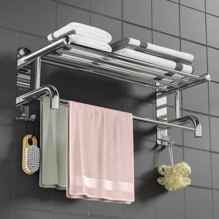 Porte-serviettes extensible de 38,8 à 68,5 cm pour salle de bain, WC Porte-serviettes extensible de 38,8 à 68,5 cm pour salle de bain, WC