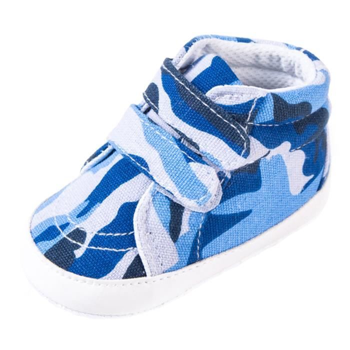 MASOCIO Chaussures Premiers Pas Bébé Fille Garçon - Semelle Antidérapante Caoutchouc Souple, Embout Protection Orteils, Scratch Facile