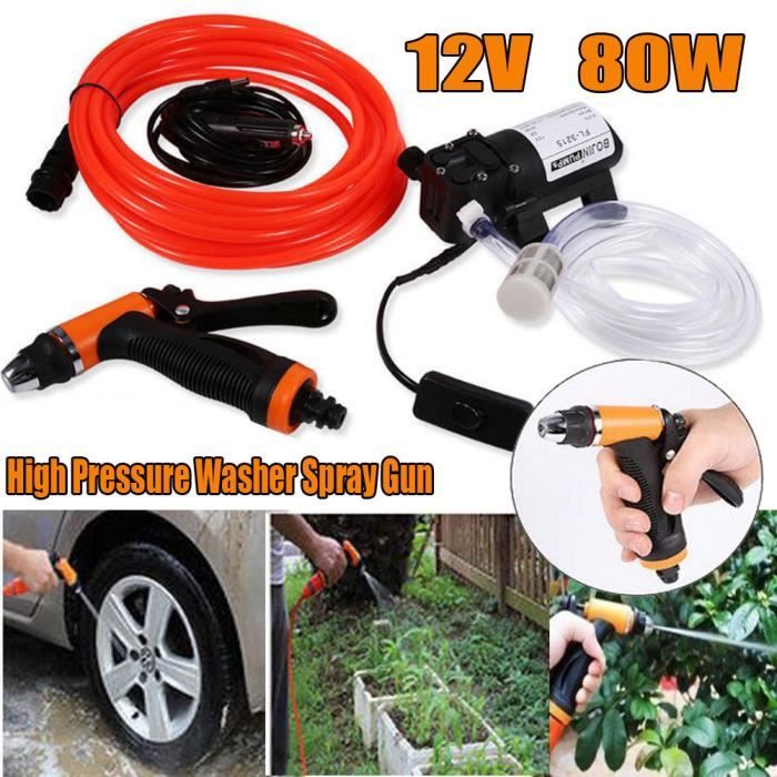 12v 80w Pompe à Eau Haute Pression Avec Pistolet De Nettoyage
