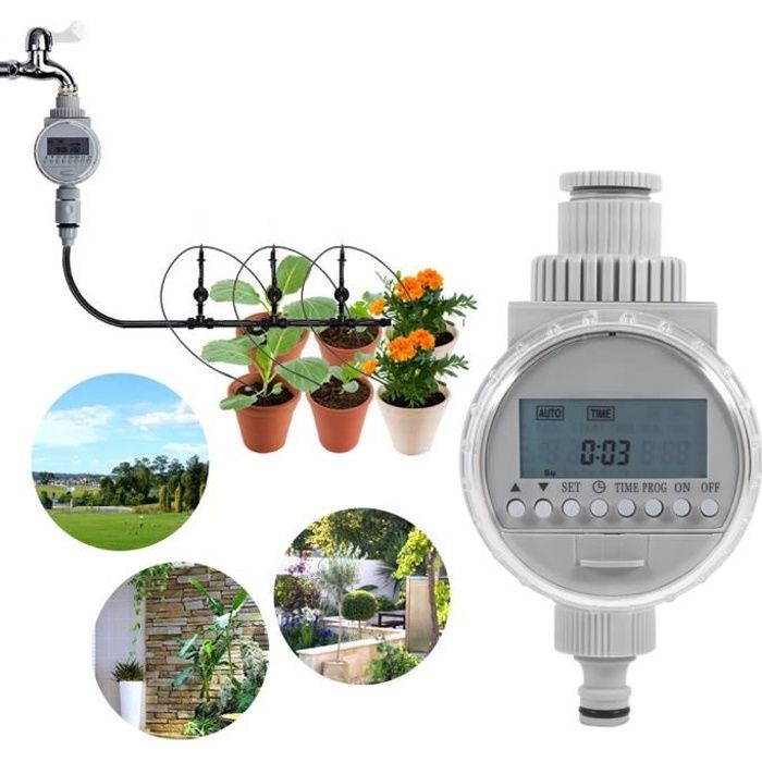 Minuterie D'arrosage LCD Solaire Automatique Numérique Programmes de contrôleurs d'irrigation pour jardin