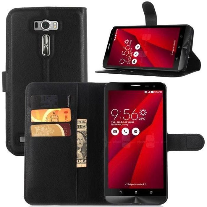 DG Case Pour Asus ZenFone 8 (5.92") , Flip PU Cover Cuir Bouton Card