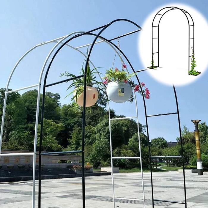 Arche De Jardin Métal 240x250x40 Cm VEVOR - Acier Galvanisé, Support Plantes Grimpantes, Décoration Mariage/fêtes