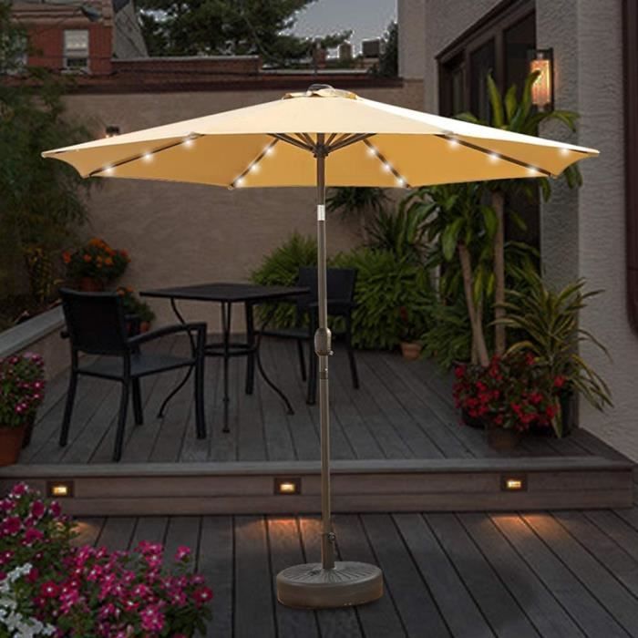Parasol De Plage Hawaïen Marron Ø 155 Cm – Style Tropical Chic, Inclinable Et Pliable Avec Sac De Transport