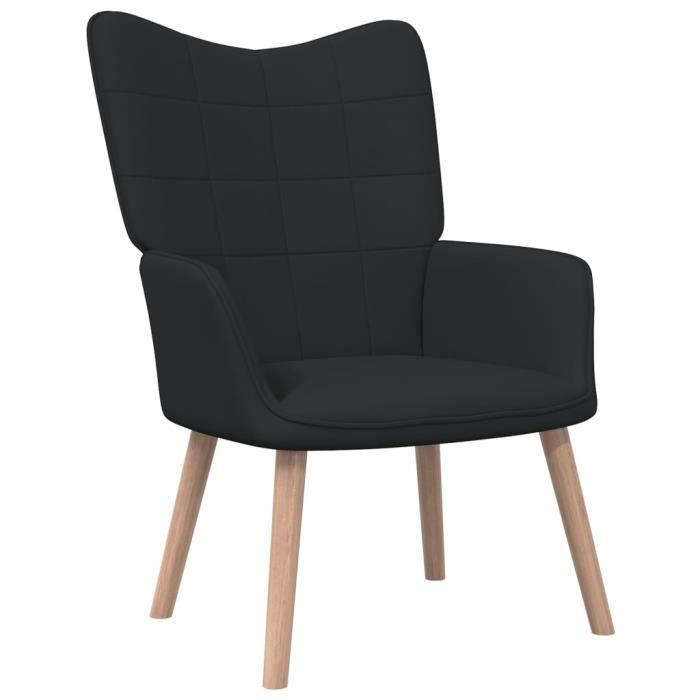 MAISON* Chaise Salon - Fauteuil de relaxation Noir Tissu Luxe & glamour(5636)