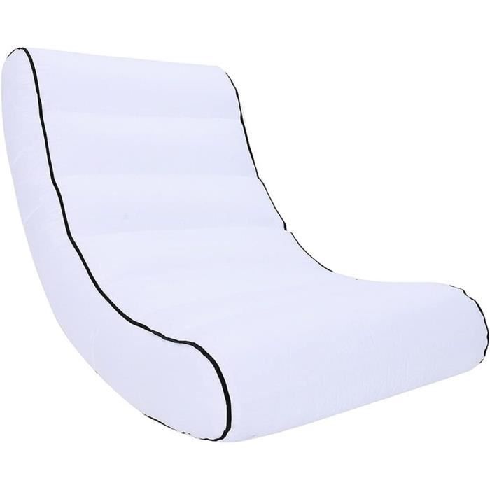 Blue lit gonflable portable d'extérieur chaise longue de plage pliante