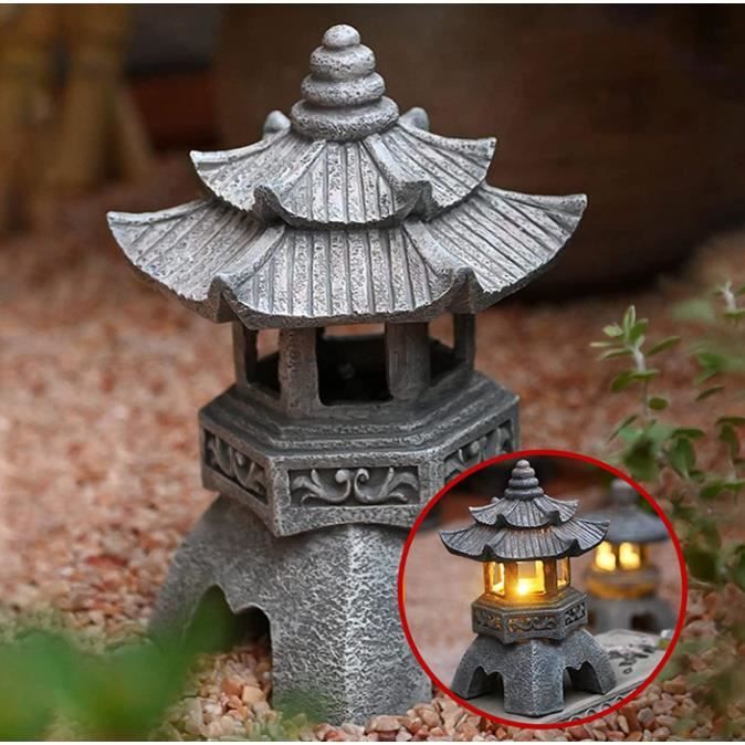 Statues De Lanterne De Pagode À Énergie Solaire, OrnementsDe Lumière De