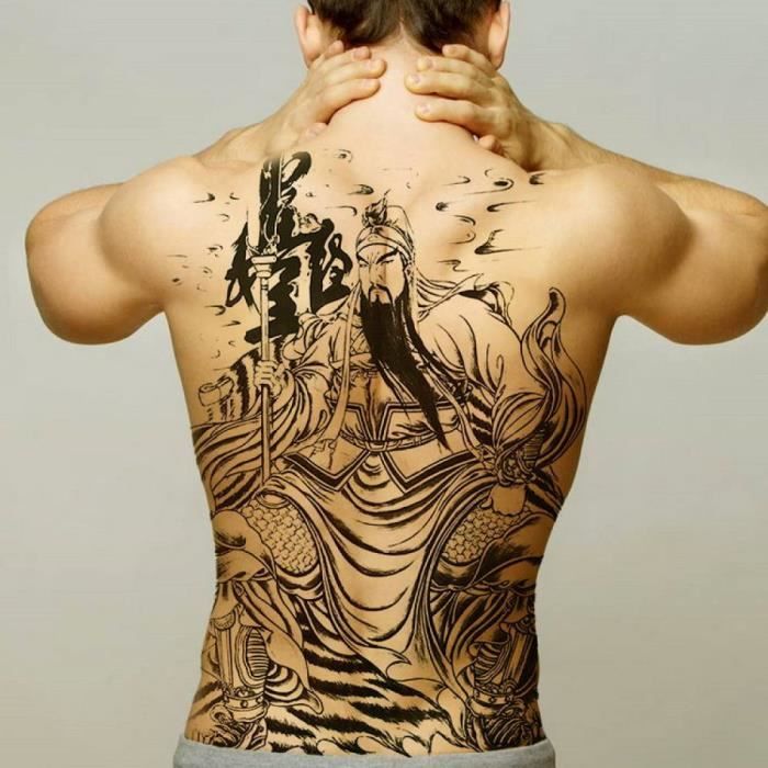 Tatouage Temporaire 1 Feuille Grand Dos Tatouages Temporaires Autocollants Personnages Historiques Chinois Faux Autocol Cdiscount Au Quotidien