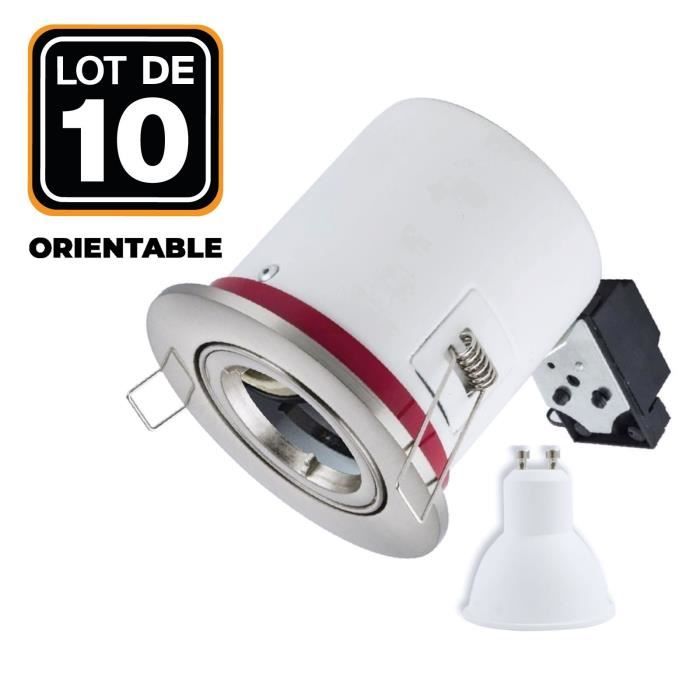 Lot De 6 Spots Encastrables LED étanches IP65 Inox 87mm Avec Ampoules - Neuf
