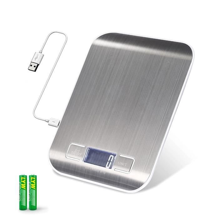 LEBENLANG Balance De Cuisine Numérique Rechargeable Par USB - Jusqu'à