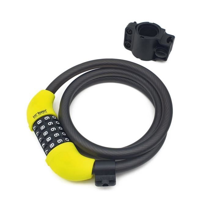 Antivélo à Combinaison Knog Party Coil - Câble Tressé Acier Gainé Blanc - Longueur 62cm