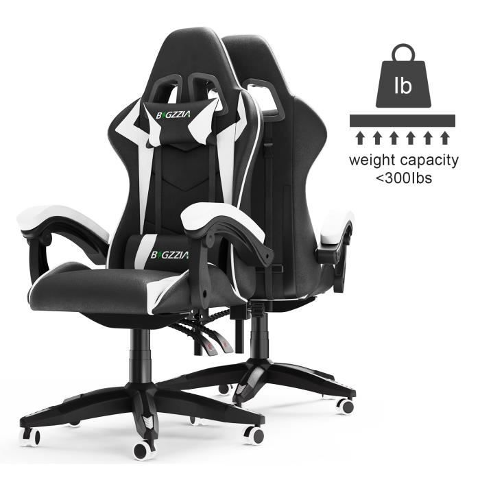 SONGMICS Chaise gaming ergonomique gris noir design