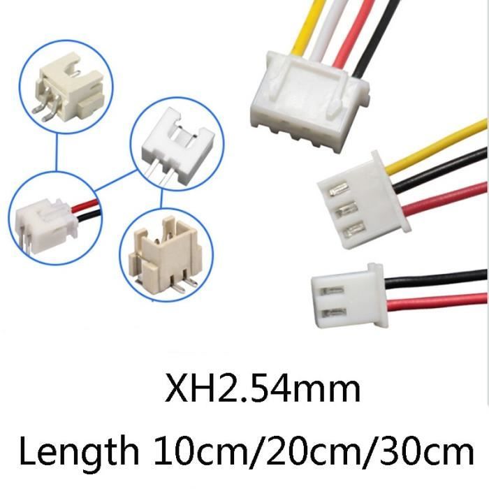 Connecteur de câble XH2.54, pas de 2 broches, 2.54mm, prise mâle