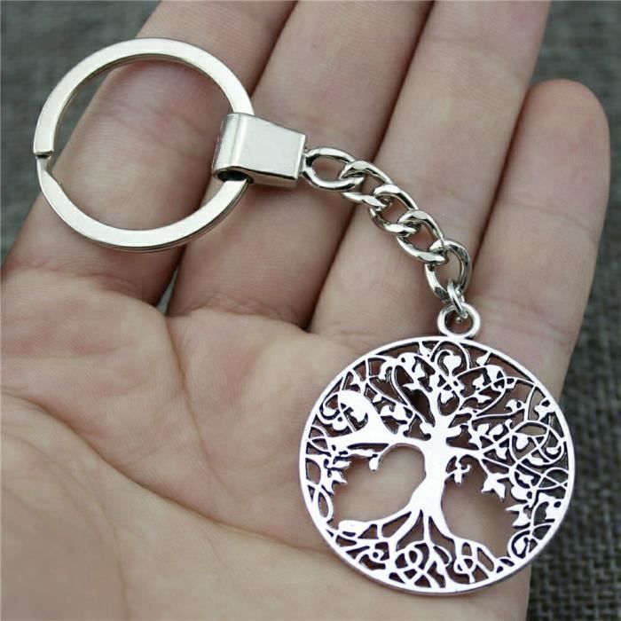 Porte-clés Pendentif Arbre De La Vie Avec Racines, En Argent - Marque Onwomania, Neuf Avec étiquettes