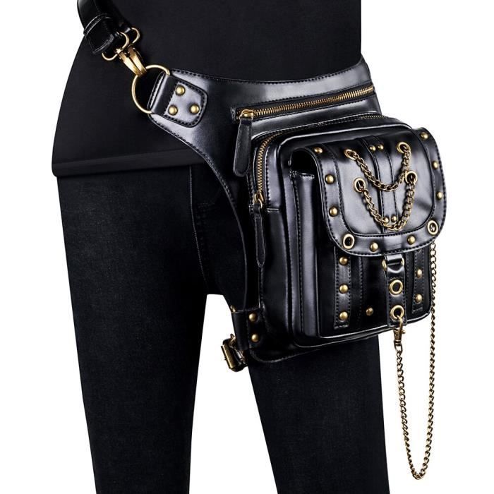Sac Banane Gothique Steampunk En Faux Cuir - Multifonction, Sangle Réglable Pour Rando, Vélo, Ville