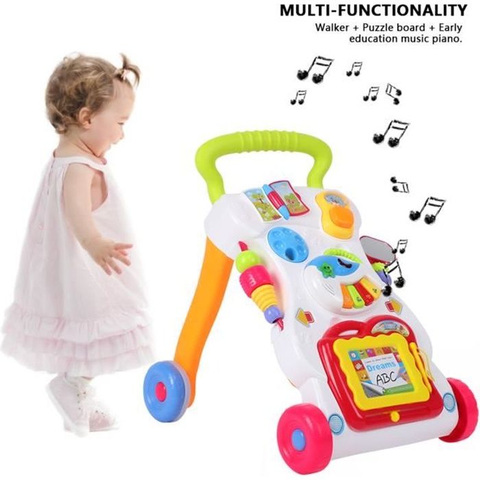 Trotteur De Bebe Fille Garcon Chariot De Marche De Bebe Jouet Pour Apprendre A Marcher Avec Musique Hb065 Cdiscount Puericulture Eveil Bebe