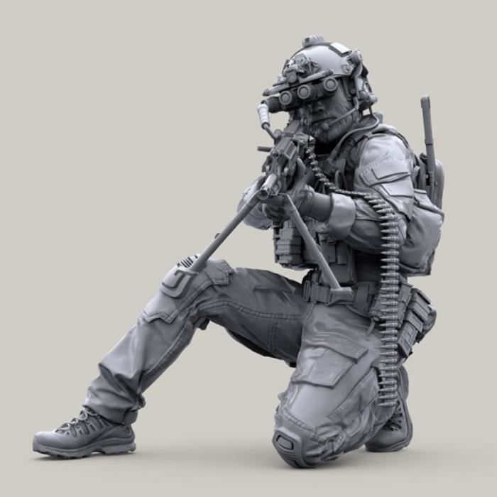 Kafoopolly Figurine de soldat des forces spéciciales 1/25, modèles militaires articulés, hommes de l'armée avec accessoires d'armes militaires, modèles de collection vintage cadeaux d'anniversaire