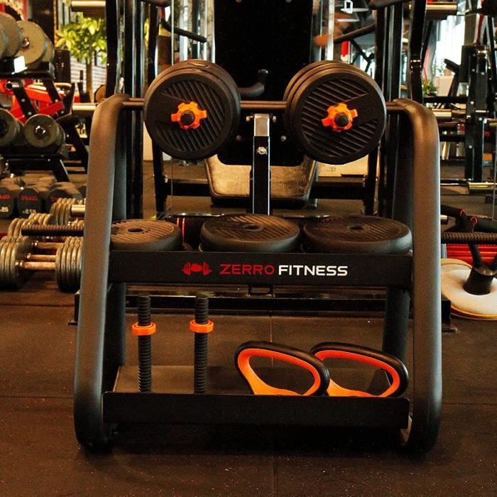 ZERRO Support D'Haltères Multifonctionnel 3 Niveaux - Jusqu'à 400kg - Rangement Haltères, Kettlebells Et Disques