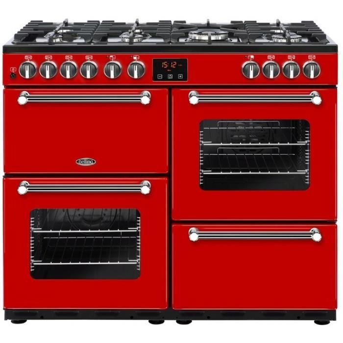 Piano de cuisson gaz BELLING PKENS100DFRED Rouge 100cm Cdiscount Electroménager