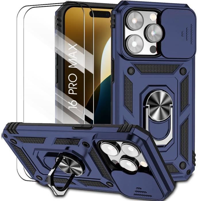 Coque Antichoc Noire Avec Support Intégré Pour IPhone 16 Pro - Neuf Odeydo