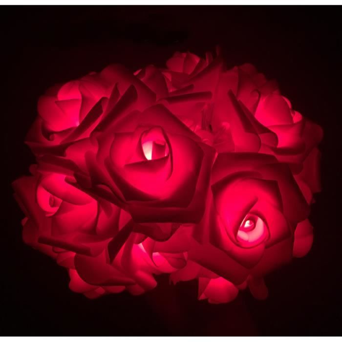 Guirlande Lumineuse Fleur Rose 20 LED Guirlande Lumineuse