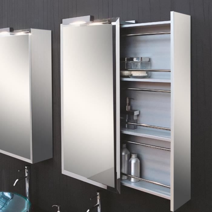 Armoire de toilette murale porte coulissante miroir 90 x 44 x 35 cm 3